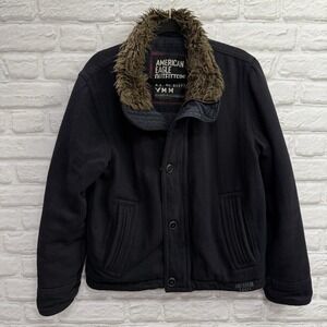 American Eagle Outfitters Men Signature Wool Blend Jacket Sz M Quilted Insulated